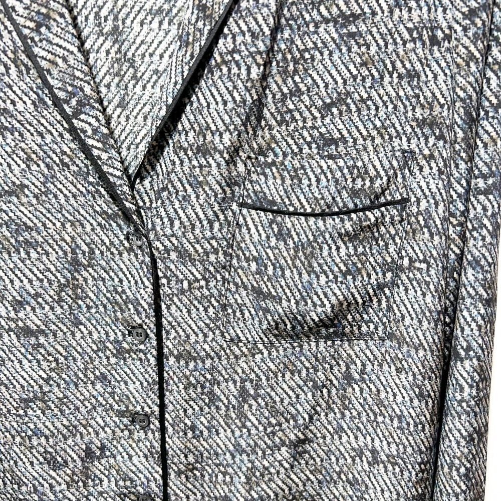 🌷Sale* A.L.C. 100% Silk Mini Dress Size Small Pajama Shirt Dress Gray Pattern - Picture 6 of 15
